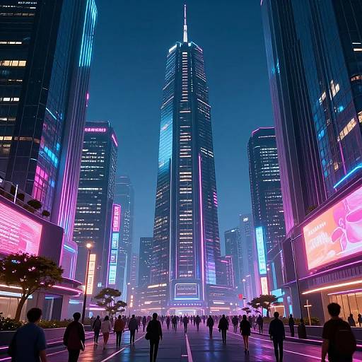 Neon Cyberpunk Futuristic Cityscape