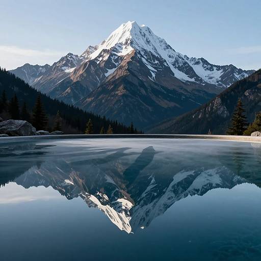 Upside Down Floating Mountains Reflection