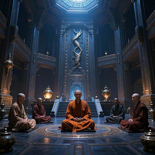 Mystical Jedi Temple Interior Scene