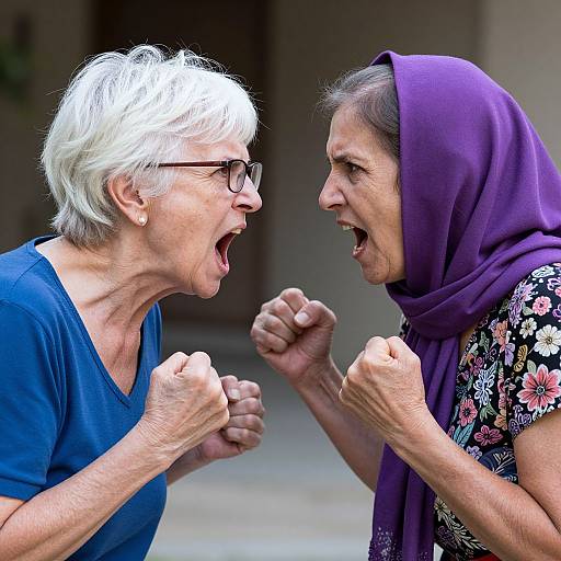 Fierce Altercation Between Elderly Women