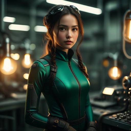 Ethereal Scientist in Industrial Lab Setting
