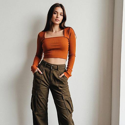 Casual Streetwear Woman in Cargo Pants