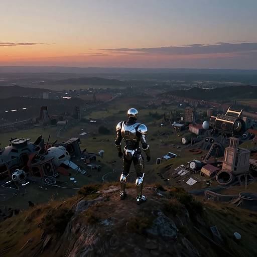 Surreal Futuristic Dusk Landscape