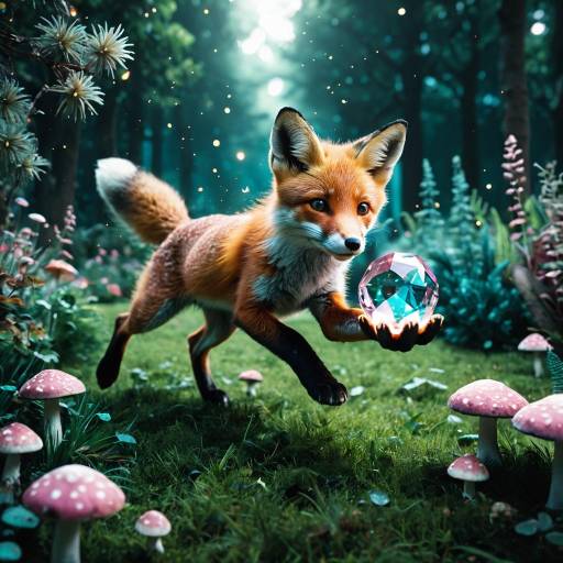 Agile Fox with Glowing Crystal Orb Agile Fox with Glowing Crystal Orb