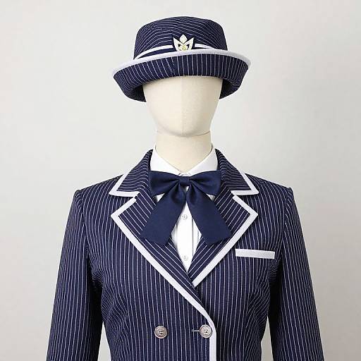 Mannequin in Striped Uniform Attire