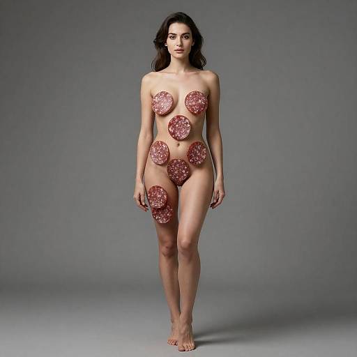 Artistic Salami Body Fashion Portrait