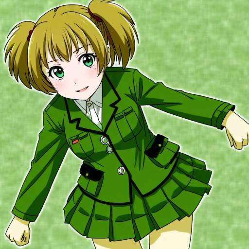 Illustration of Aki (girls und panzer), girls und panzer in the style of Kuurunaitsu