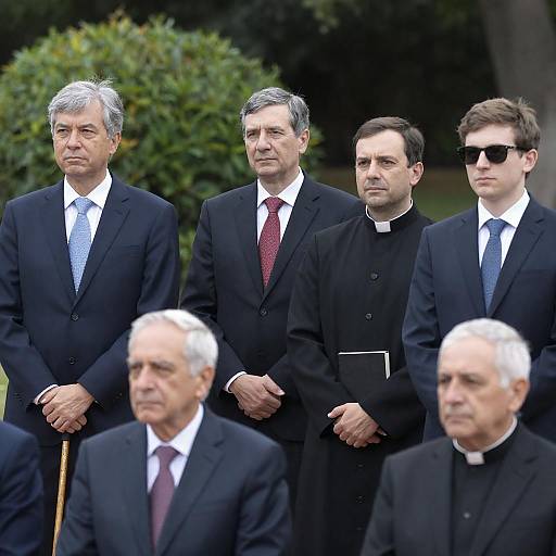 Group of Men Including Clergy Outdoors