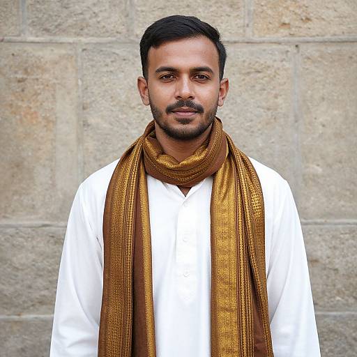 Bearded Man in White Outfit