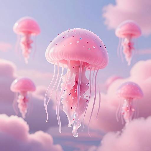 Whimsical Pink Jellyfish Fantasy