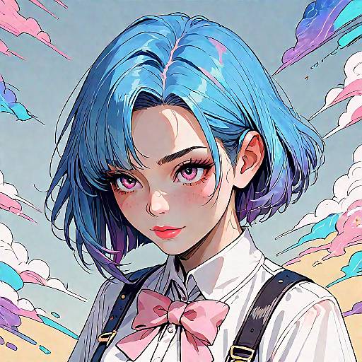 Furude Rika Anime Girl Portrait