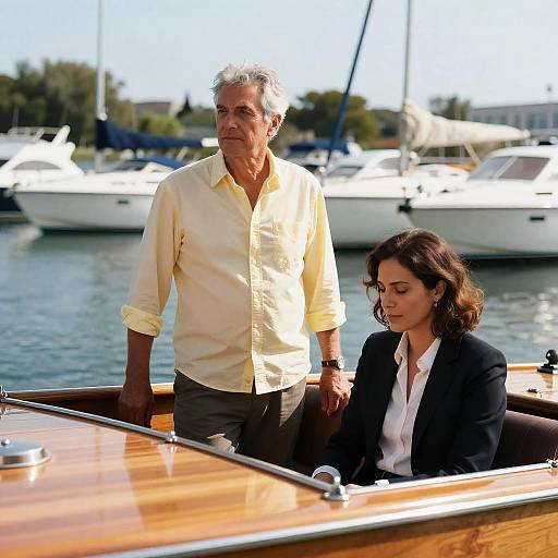 Serene Marina Scene with Two Figures