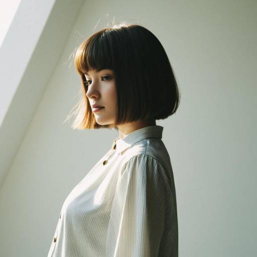 Chic Angled Bob in Minimalist Fashion Shoot