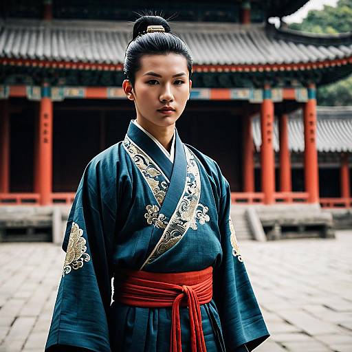Young Man in Traditional Chinese Outfit