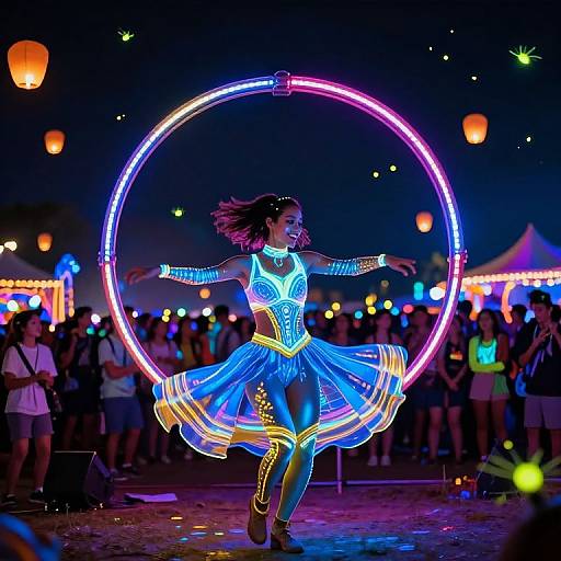 Neon Dancer in Vibrant UV Carnival