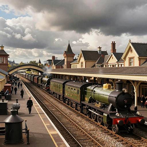 Vintage Steam Trains at Historic Station