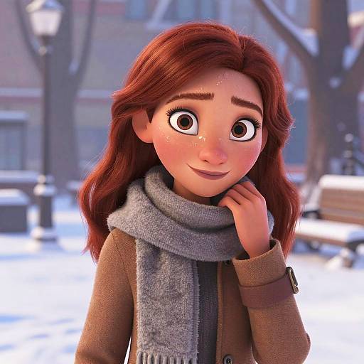 Ultra-Realistic Redhead Woman in Winter