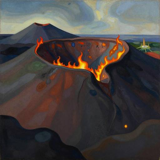 Enchanting Volcanic Crater Illustration