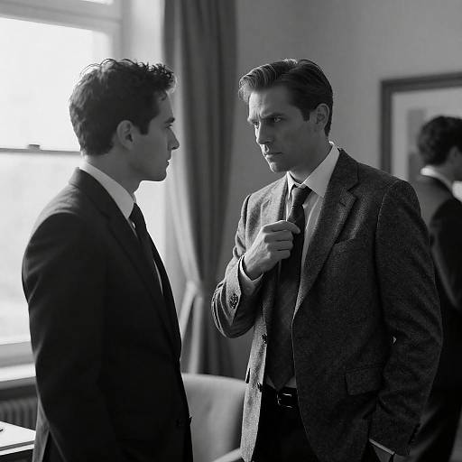 Tense Conversation Between Two Men in Office