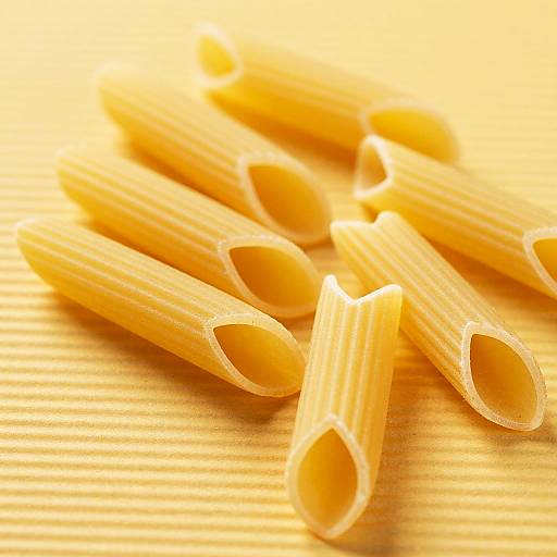 Vibrant Yellow Penne Pasta Close-Up