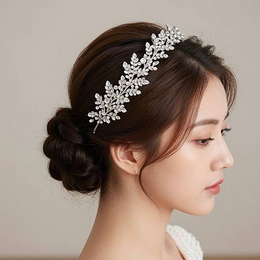 Elegant Bridal Hairstyle with Rhinestones