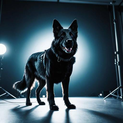Black German Shepherd in Studio Lighting