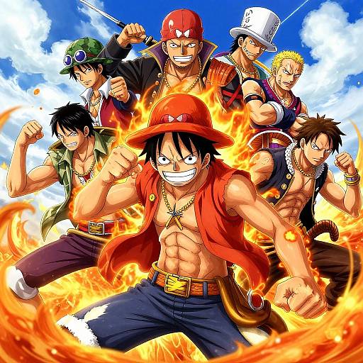 Ace, Luffy & Sabo Intense Battle