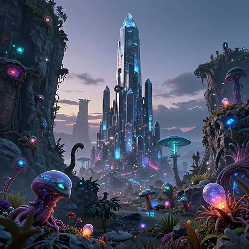 Alien Landscape with Crystalline Structures