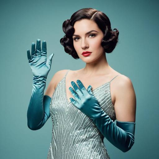 Vintage 1920s Woman in Elegant Gown and Gloves