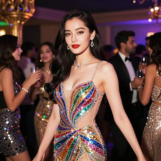 Glamorous Celebration in Vibrant Gown
