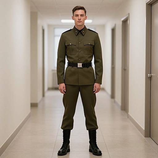 Man in Military Uniform Costume