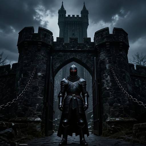 Black Armored Knight at Dark Castle