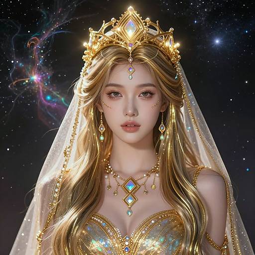 Radiant Celestial Queen Portrait