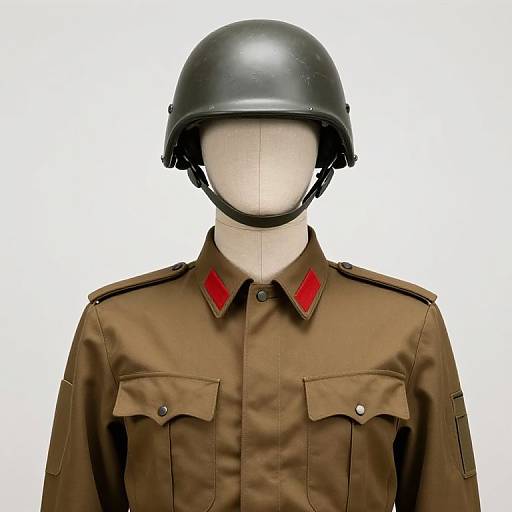 Mannequin in Brown Military Uniform