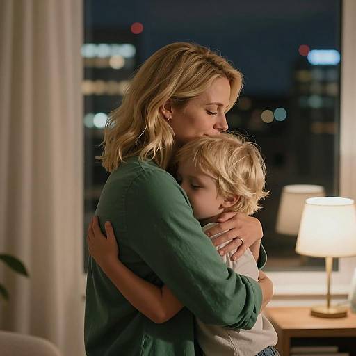 Emotional Embrace in Urban Nightscape