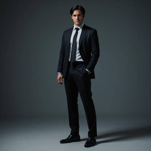 Man in dark sleek suit with loosened tie