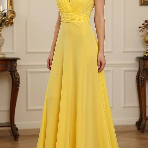 Woman in Yellow Long Gown