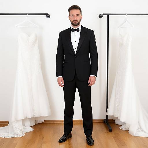 Sharp Dressed Man with Wedding Dresses