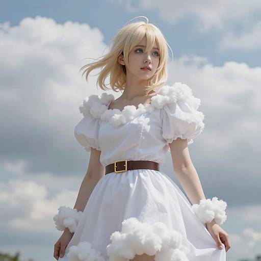 Ethereal Cloud Dress Cosplay Art