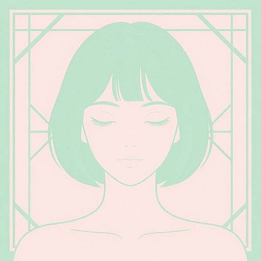 Minimalist Calm Girl Portrait