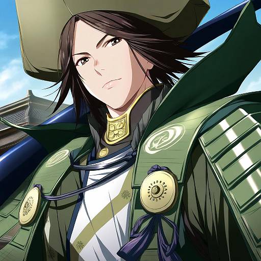 Illustration of Mouri motonari (sengoku basara), sengoku basara in the style of Nori tamago