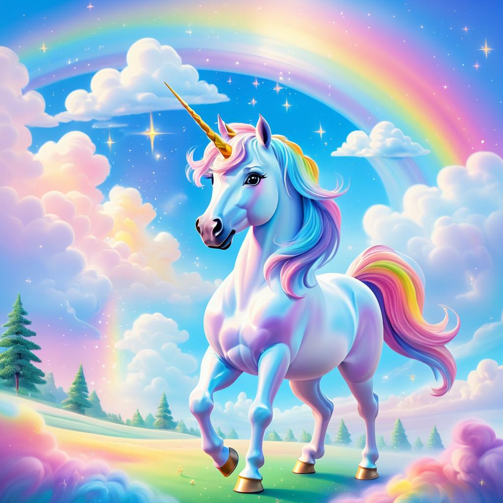 Dreamy Unicorn Painting the Sky