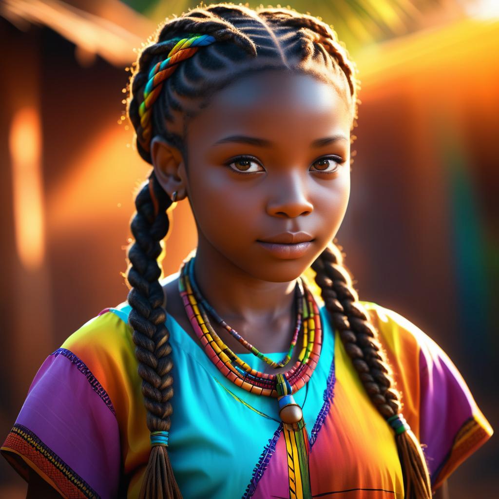 Cinematic Portrait of a Young African Girl