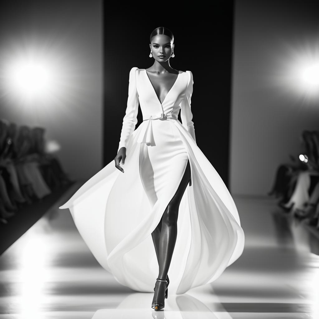 Elegant Fashion Model on the Runway