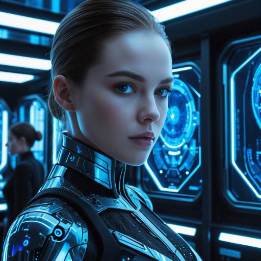 Female Android in Futuristic Laboratory