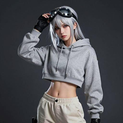 Edgy Silver-Haired Young Woman