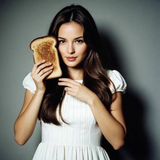Woman Holding Toast Slice