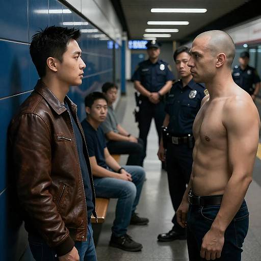 Tense Confrontation in Subway Station