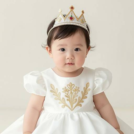 Baby Girl in Royal White Dress