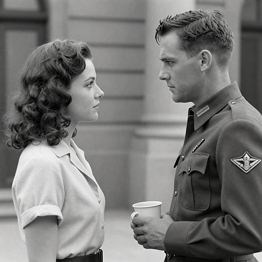 Classic Movie Scene in Black and White